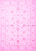 Machine Washable Persian Pink Traditional Rug, wshtr846pnk