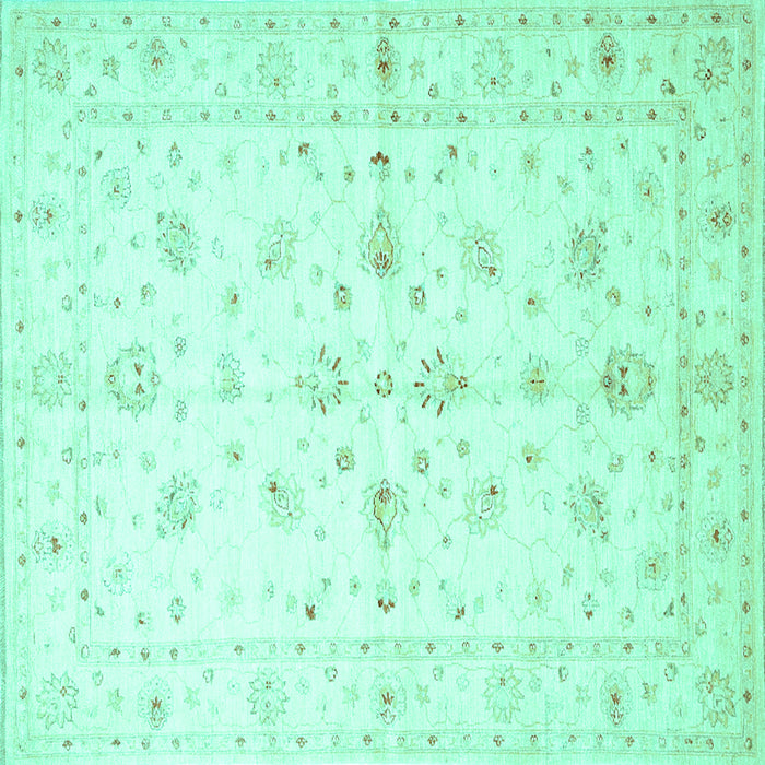 Square Machine Washable Persian Turquoise Traditional Area Rugs, wshtr846turq