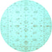 Round Persian Light Blue Traditional Rug, tr846lblu