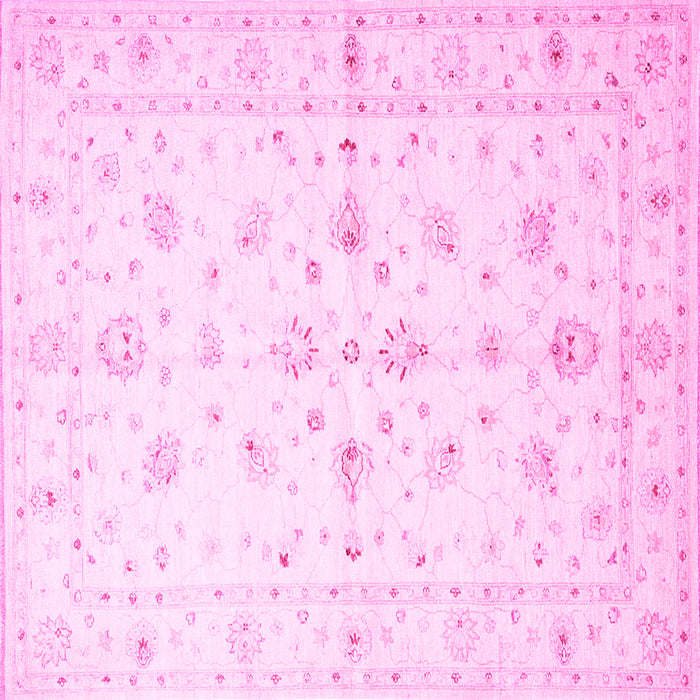 Square Machine Washable Persian Pink Traditional Rug, wshtr846pnk