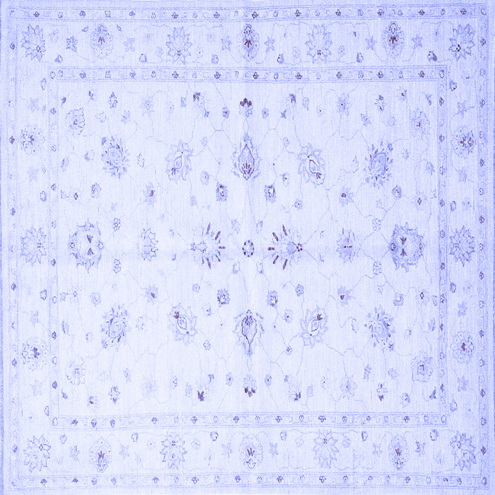 Square Machine Washable Persian Blue Traditional Rug, wshtr846blu