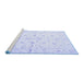 Sideview of Machine Washable Persian Blue Traditional Rug, wshtr846blu