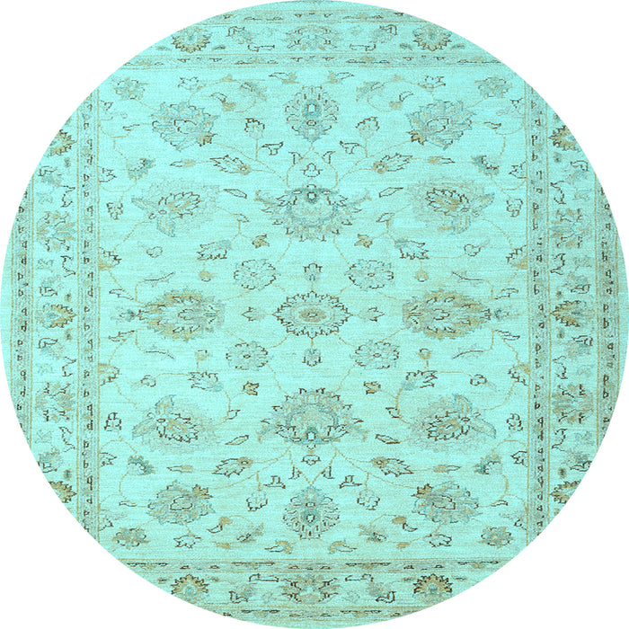 Round Machine Washable Persian Light Blue Traditional Rug, wshtr847lblu