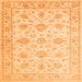 Round Machine Washable Persian Orange Traditional Area Rugs, wshtr847org