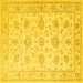 Square Machine Washable Persian Yellow Traditional Rug, wshtr847yw