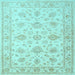 Square Machine Washable Persian Light Blue Traditional Rug, wshtr847lblu