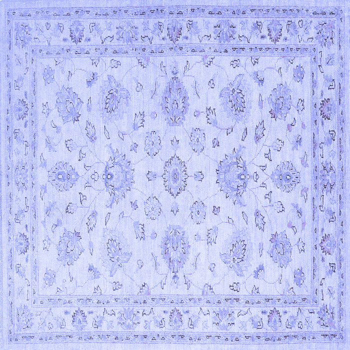Square Machine Washable Persian Blue Traditional Rug, wshtr847blu