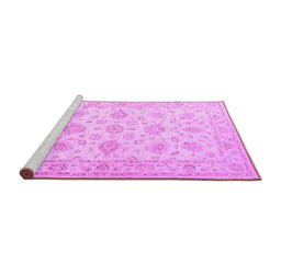 Sideview of Machine Washable Persian Purple Traditional Area Rugs, wshtr847pur