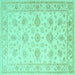 Square Persian Turquoise Traditional Rug, tr847turq