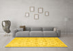 Machine Washable Persian Yellow Traditional Rug in a Living Room, wshtr847yw