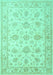 Machine Washable Persian Turquoise Traditional Area Rugs, wshtr847turq