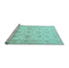 Sideview of Machine Washable Persian Light Blue Traditional Rug, wshtr847lblu