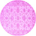 Round Persian Purple Traditional Rug, tr847pur