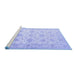 Sideview of Machine Washable Persian Blue Traditional Rug, wshtr847blu