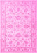 Machine Washable Persian Pink Traditional Rug, wshtr847pnk