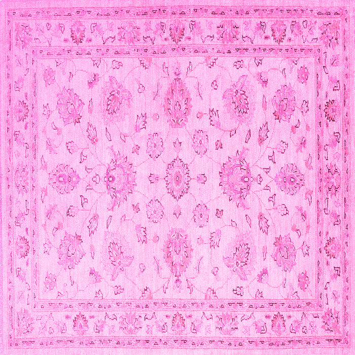Square Machine Washable Persian Pink Traditional Rug, wshtr847pnk