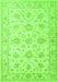 Serging Thickness of Machine Washable Persian Green Traditional Area Rugs, wshtr847grn