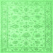 Square Persian Emerald Green Traditional Rug, tr847emgrn