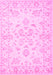 Machine Washable Persian Pink Traditional Rug, wshtr848pnk