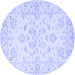 Round Persian Blue Traditional Rug, tr848blu