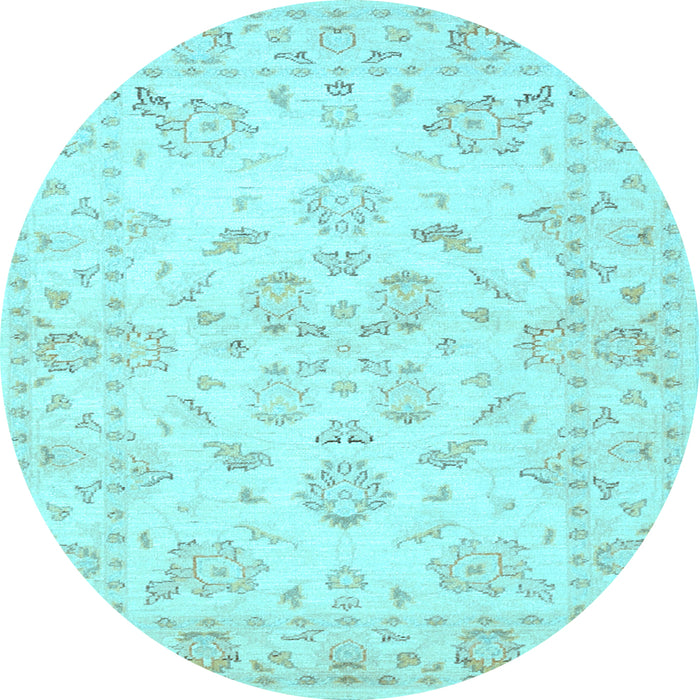 Round Persian Light Blue Traditional Rug, tr848lblu