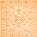 Round Machine Washable Persian Orange Traditional Area Rugs, wshtr848org