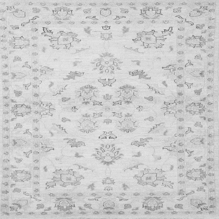 Round Machine Washable Persian Gray Traditional Rug, wshtr848gry