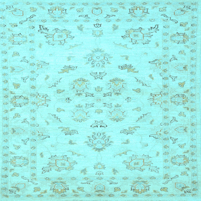 Square Machine Washable Persian Light Blue Traditional Rug, wshtr848lblu