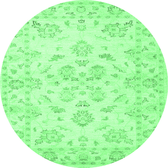 Round Persian Emerald Green Traditional Rug, tr848emgrn