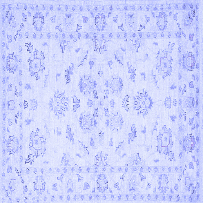 Square Machine Washable Persian Blue Traditional Rug, wshtr848blu