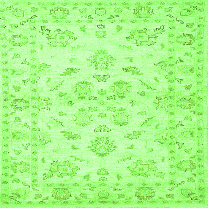 Round Machine Washable Persian Green Traditional Area Rugs, wshtr848grn