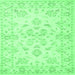 Square Machine Washable Persian Emerald Green Traditional Area Rugs, wshtr848emgrn