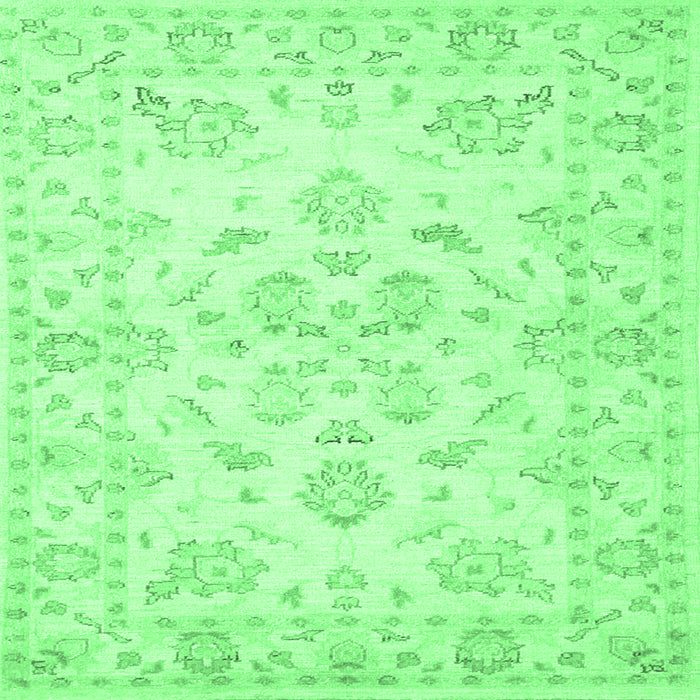 Square Persian Emerald Green Traditional Rug, tr848emgrn
