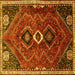 Square Persian Yellow Traditional Rug, tr849yw