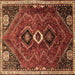 Square Persian Brown Traditional Rug, tr849brn