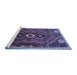 Sideview of Machine Washable Persian Blue Traditional Rug, wshtr849blu