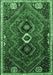 Machine Washable Persian Emerald Green Traditional Area Rugs, wshtr849emgrn