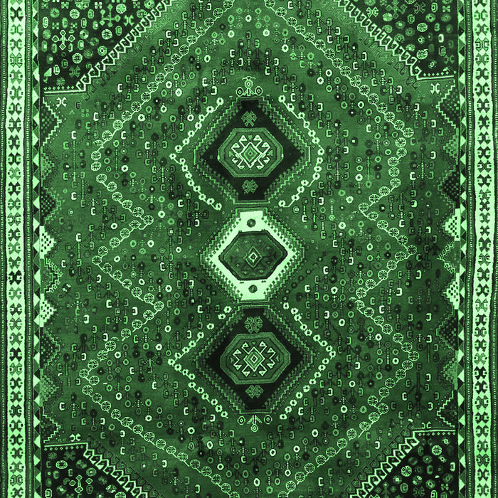 Machine Washable Persian Emerald Green Traditional Area Rugs, wshtr849emgrn