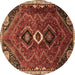 Round Machine Washable Persian Brown Traditional Rug, wshtr849brn