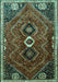 Machine Washable Persian Turquoise Traditional Area Rugs, wshtr849turq
