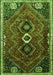 Serging Thickness of Machine Washable Persian Green Traditional Area Rugs, wshtr849grn