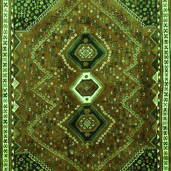 Serging Thickness of Machine Washable Persian Green Traditional Area Rugs, wshtr849grn