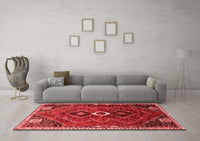 Machine Washable Persian Red Traditional Rug, wshtr849red