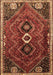 Machine Washable Persian Brown Traditional Rug, wshtr849brn