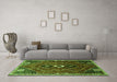 Machine Washable Persian Green Traditional Area Rugs in a Living Room,, wshtr849grn