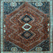 Square Persian Light Blue Traditional Rug, tr849lblu