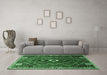 Machine Washable Persian Emerald Green Traditional Area Rugs in a Living Room,, wshtr849emgrn