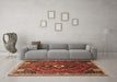 Machine Washable Persian Brown Traditional Rug in a Living Room,, wshtr849brn