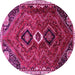 Round Persian Pink Traditional Rug, tr849pnk