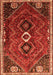 Serging Thickness of Machine Washable Persian Orange Traditional Area Rugs, wshtr849org